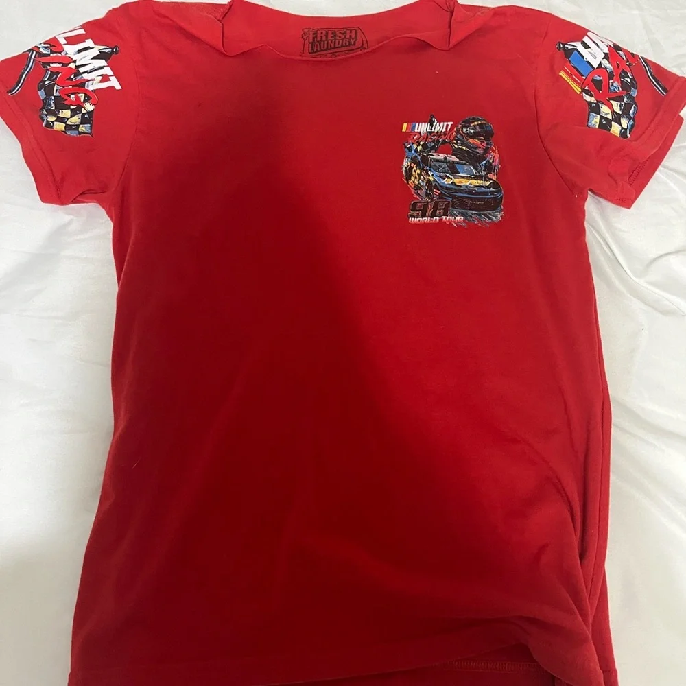 Red Race Car Graphic T-Shirt - Picture 1 of 6